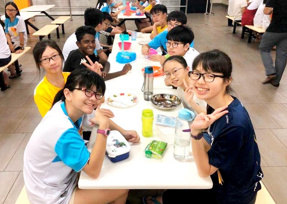 Students having their lunch during recess at sekolah menengah rafflesia kajang canteen