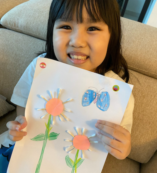 How to Make a Sunflower With Cotton Buds and Colour Paper 
