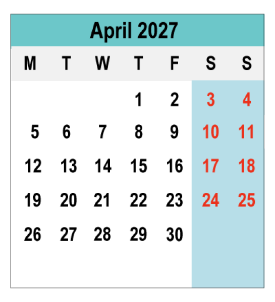 2027 Calendar