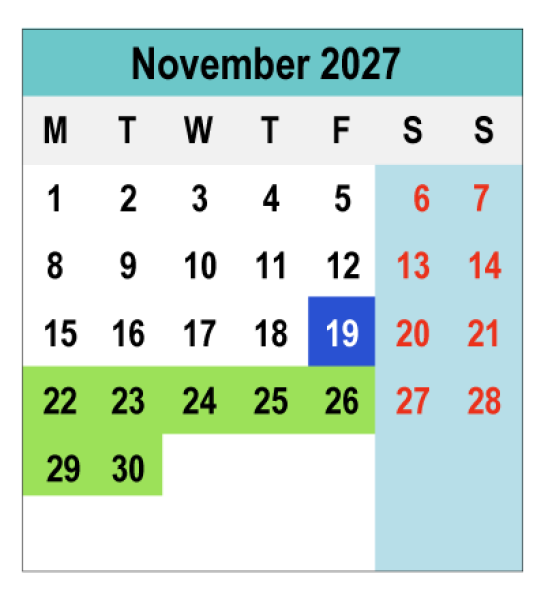 2027 Calendar