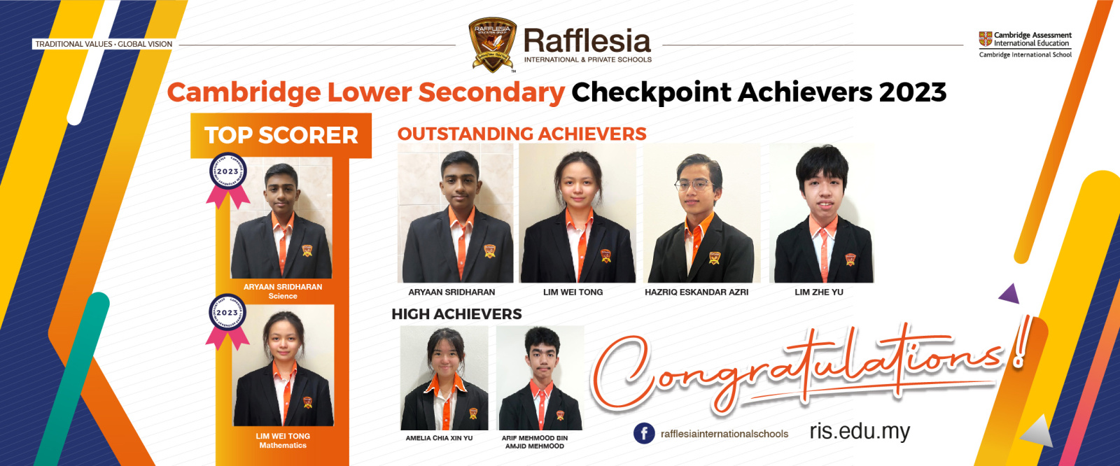 Cambridge Lower Secondary Checkpoint Achievers 2023